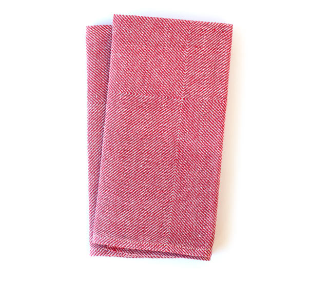 Unhemmed napkins Kypert red 6 pieces