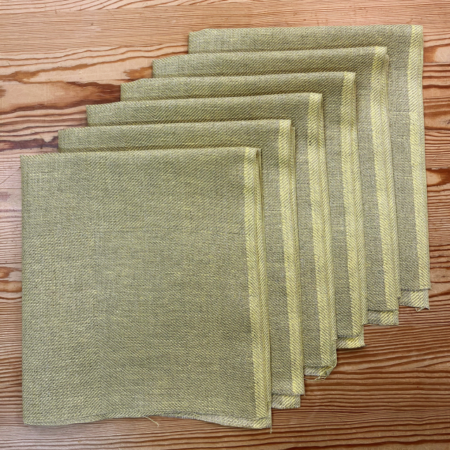 Unhemmed napkins Kypert yellow 6 pieces