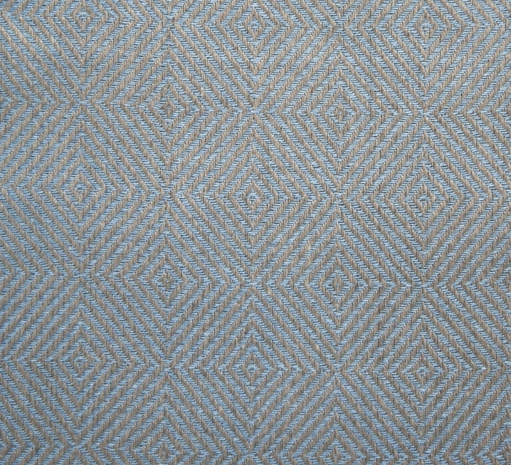 Rutig Strandråg Piece goods width 160 cm light blue/unbleached in the group PRODUCTS / LINEN FABRIC / Upholstery fabrics at Växbo Lin (34-20)