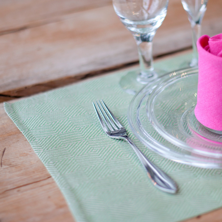 Rutig Strandråg Tablett 2-pack i gruppen SORTIMENT / DET DUKADE BORDET / Bordstabletter i lin hos Växbo Lin (34t)