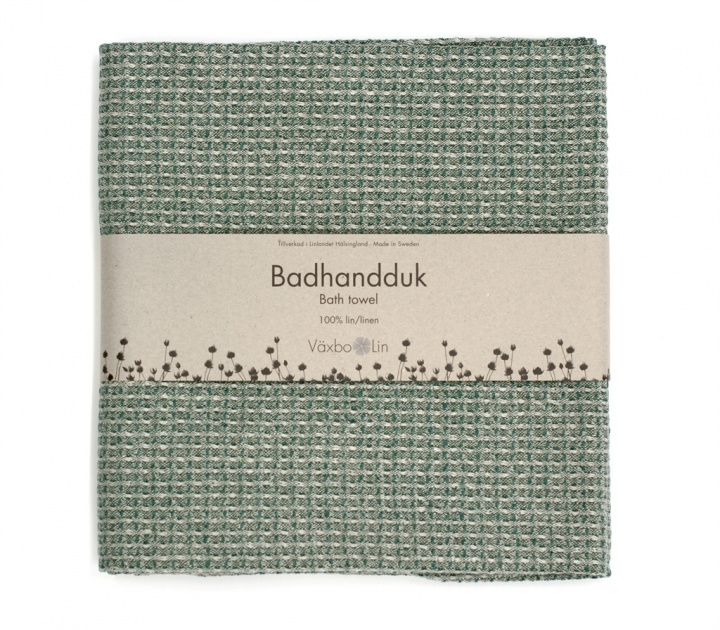 Bubbel Bath towel moss green in the group PRODUCTS / BATHROOM / Bath towels at Växbo Lin (870-6)