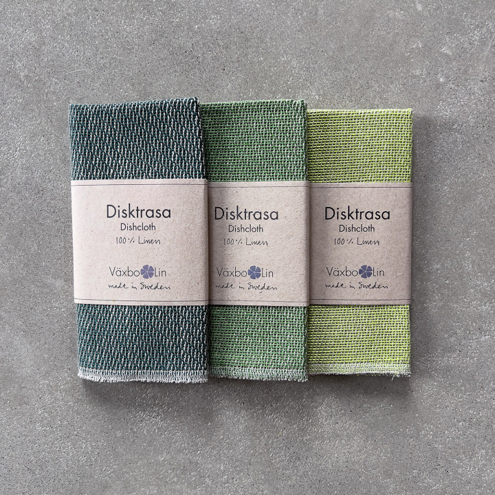 Dishcloth 3pcs moss green, leaf green, lime in the group PRODUCTS / GIFTS / Offers at Växbo Lin (91-3pack-gron)