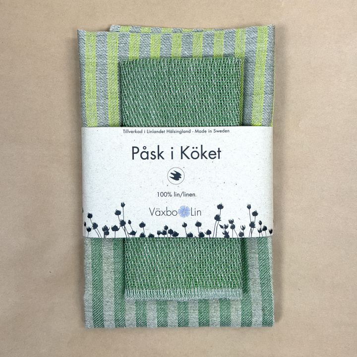 Gift set Easter Lilla Storm leaf green/lime in the group PRODUCTS / KITCHEN / Towels at Växbo Lin (pk88-24)